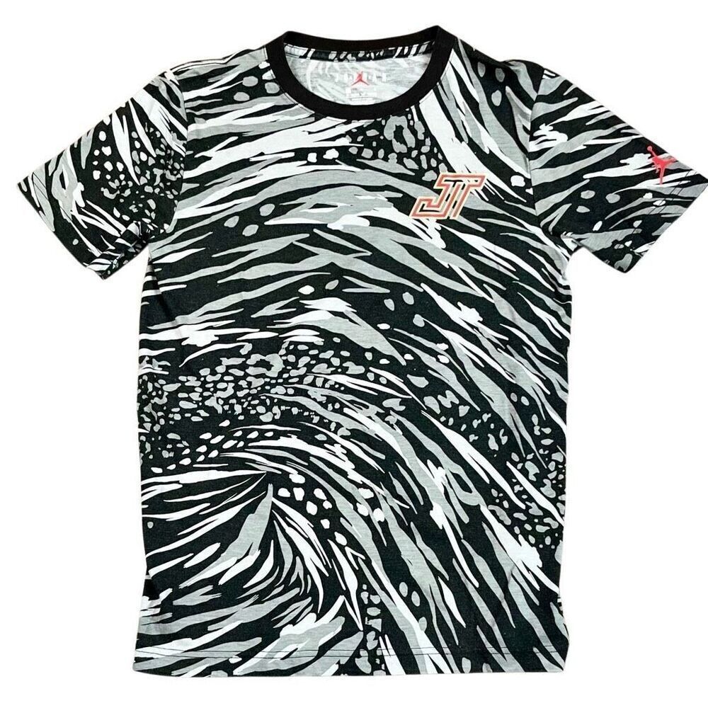 Jordan Tatum Zoo Black White Tee Shirt Large 12-13